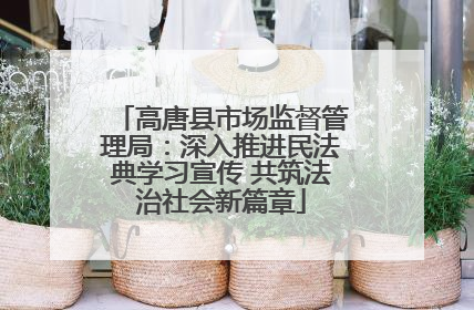 高唐县市场监督管理局：深入推进民法典学习宣传 共筑法治社会新篇章