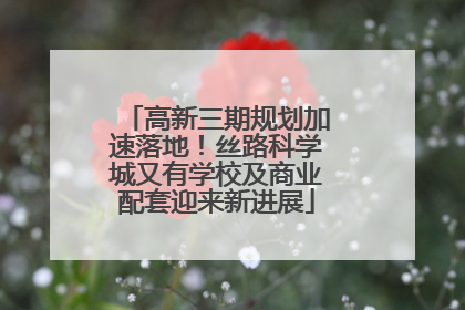 高新三期规划加速落地！丝路科学城又有学校及商业配套迎来新进展