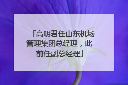 高明君任山东机场管理集团总经理，此前任副总经理