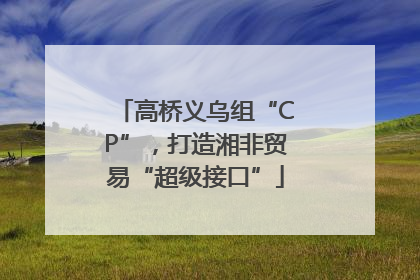 高桥义乌组“CP”，打造湘非贸易“超级接口”