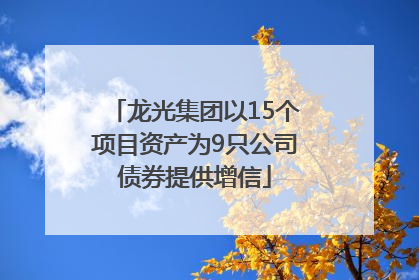 龙光集团以15个项目资产为9只公司债券提供增信