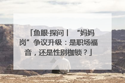 鱼眼·探问丨 “妈妈岗”争议升级：是职场福音，还是性别枷锁？