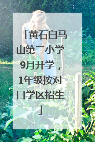 黄石白马山第二小学9月开学，1年级按对口学区招生