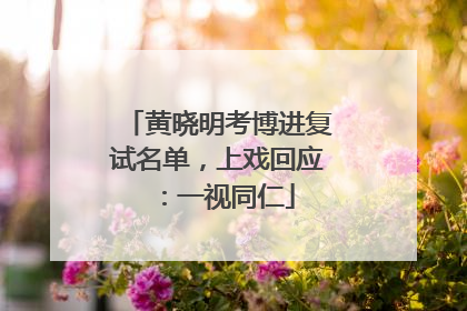 黄晓明考博进复试名单，上戏回应：一视同仁