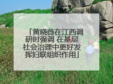 黄晓薇在江西调研时强调 在基层社会治理中更好发挥妇联组织作用
