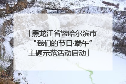 黑龙江省暨哈尔滨市“我们的节日·端午”主题示范活动启动