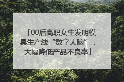 00后高职女生发明模具生产线“数字大脑”，大幅降低产品不良率
