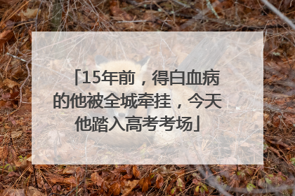 15年前，得白血病的他被全城牵挂，今天他踏入高考考场