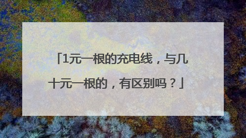 1元一根的充电线，与几十元一根的，有区别吗？