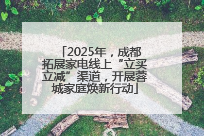 2025年，成都拓展家电线上“立买立减”渠道，开展蓉城家庭焕新行动