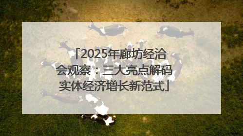 2025年廊坊经洽会观察：三大亮点解码实体经济增长新范式