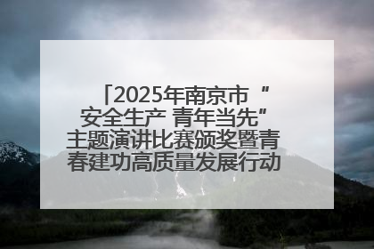 2025年南京市“安全生产 青年当先”主题演讲比赛颁奖暨青春建功高质量发展行动出征仪式举行