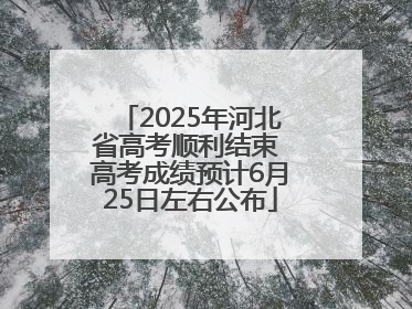 2025年河北省高考顺利结束 高考成绩预计6月25日左右公布