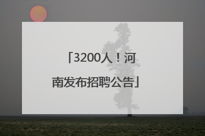 3200人！河南发布招聘公告
