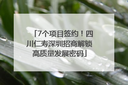 7个项目签约！四川仁寿深圳招商解锁高质量发展密码