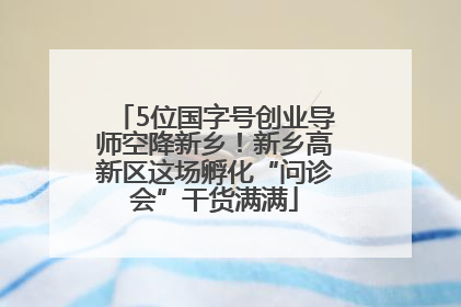 5位国字号创业导师空降新乡！新乡高新区这场孵化“问诊会”干货满满